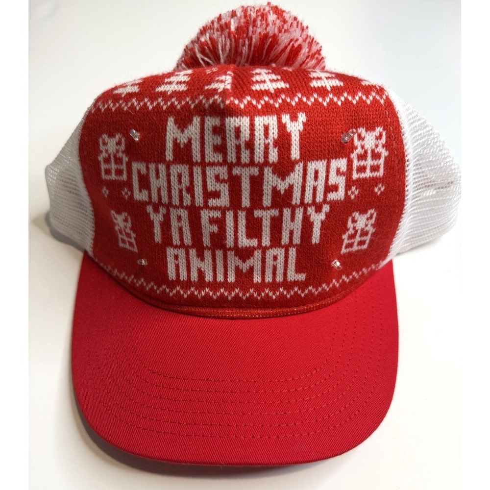 Holiday Time Christmas Snapback Trucker Hat OS Home Alone Kitschy Light Up Wacky